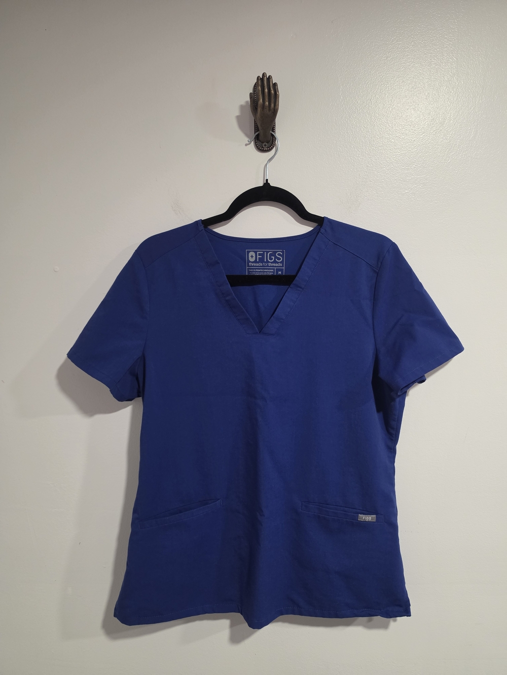 Figs Women's Catarina V-Neck Scrub Top in Royal Blue Size Medium
